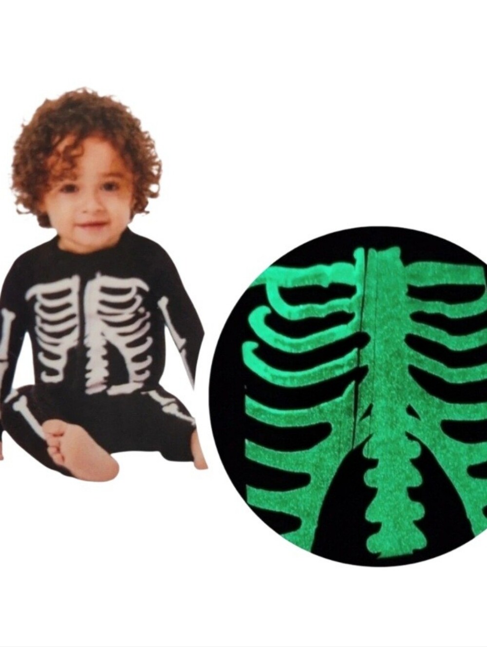 Infant One Piece Halloween Sleeper 18 Month Glow In The Dark Skeleton